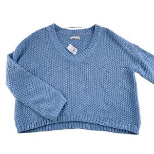 PacSun L.A. Hearts Womens Blue V-Neck Knit Sweater size Large‎ NWT Acrylic